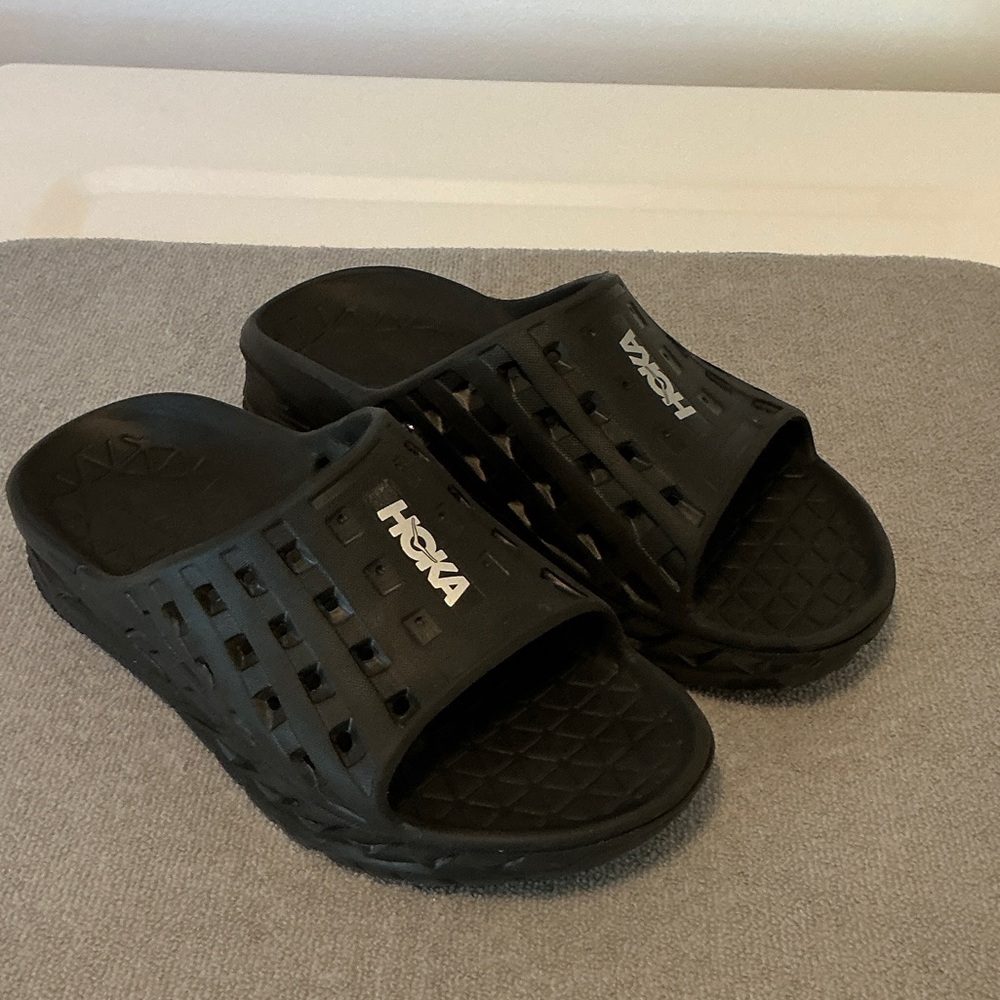 Hoka Black Slide Sandals